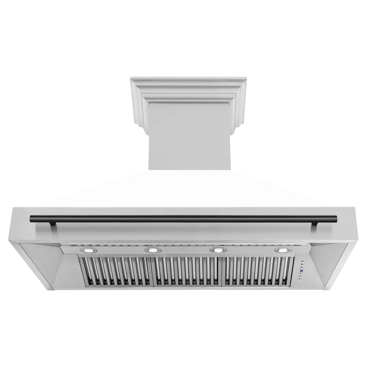 ZLINE 48" Autograph Edition Stainless Steel Range Hood with White Matte Shell and Handle