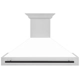 ZLINE 48" Autograph Edition Stainless Steel Range Hood with White Matte Shell and Handle