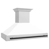 ZLINE 48" Autograph Edition Stainless Steel Range Hood with White Matte Shell and Handle