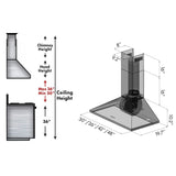 ZLINE 48" Convertible Vent Convertible Vent Wall Mount Range Hood in Stainless Steel