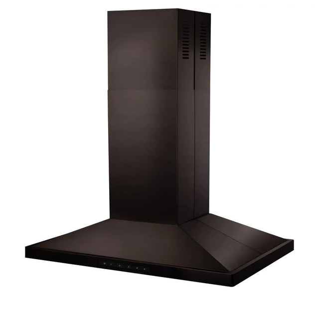 ZLINE 48" Convertible Vent Island Mount Range Hood in Black Stainless Steel