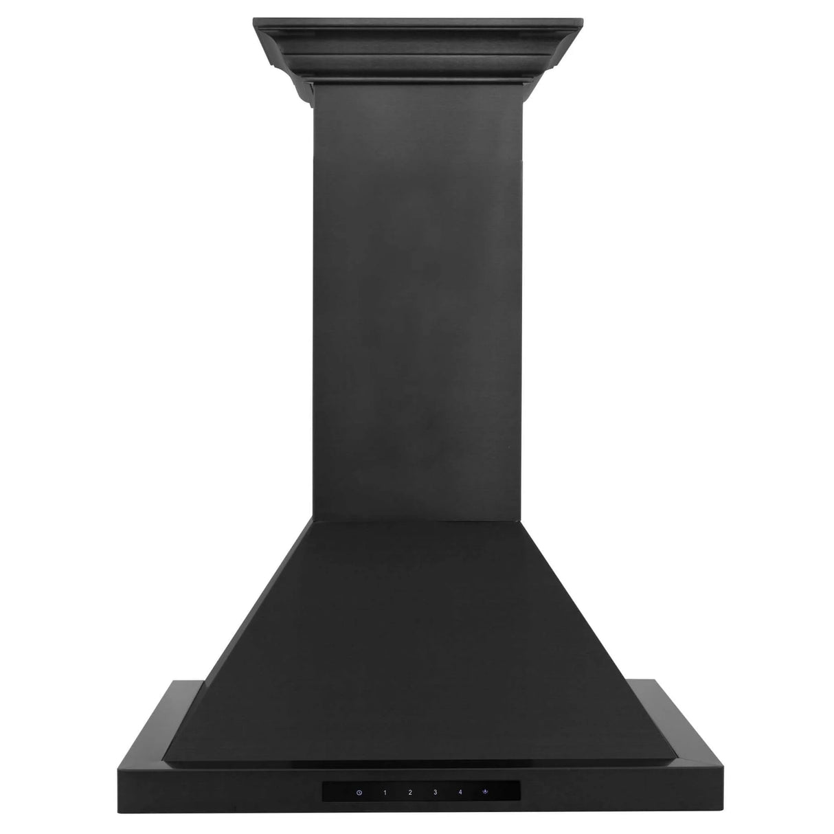 ZLINE 48" Convertible Vent Wall Mount Range Hood in Black Stainless Steel with Crown Molding