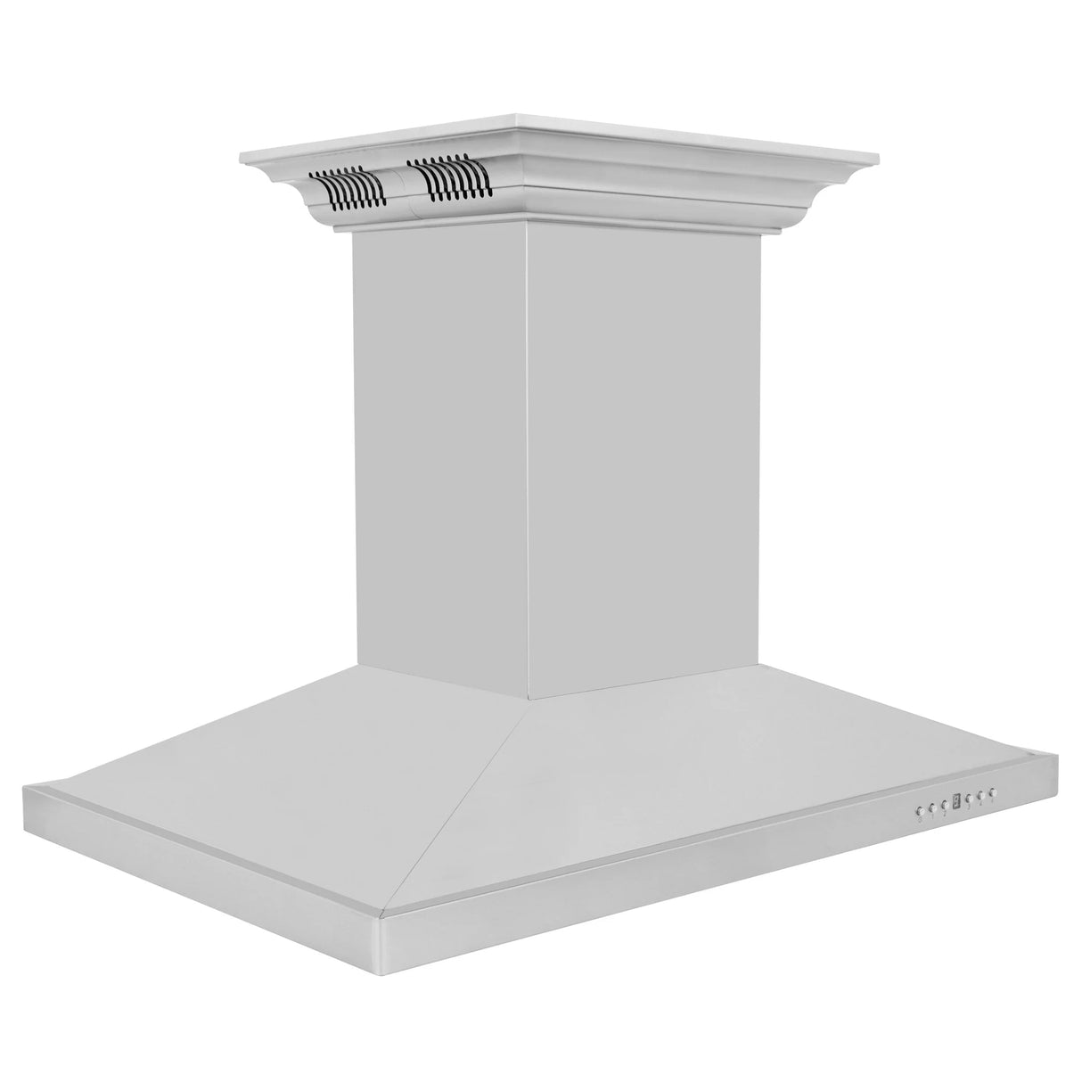 ZLINE 48" CrownSound™ Ducted Vent Island Mount Range Hood in Stainless Steel with Built-in Bluetooth Speakers