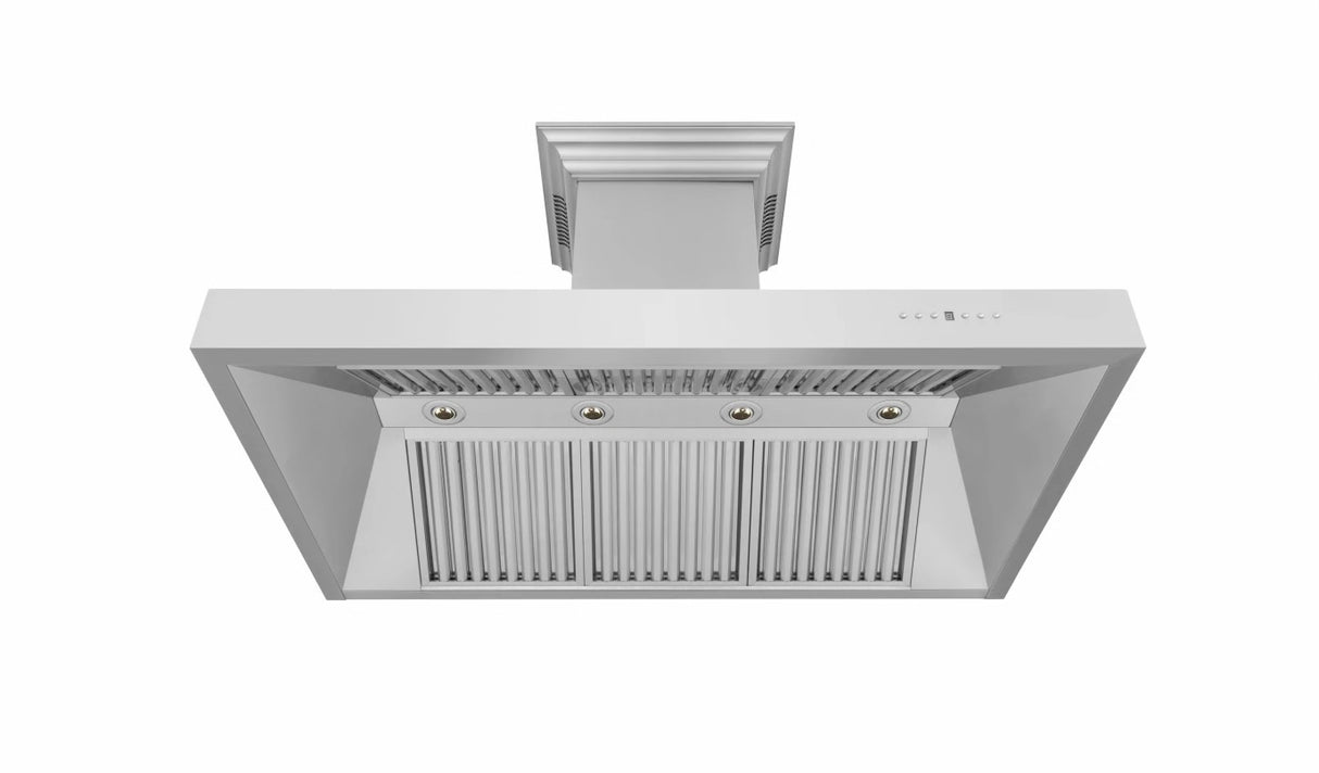 ZLINE 48" CrownSound™ Ducted Vent Wall Mount Range Hood in Stainless Steel with Built-in Bluetooth Speakers