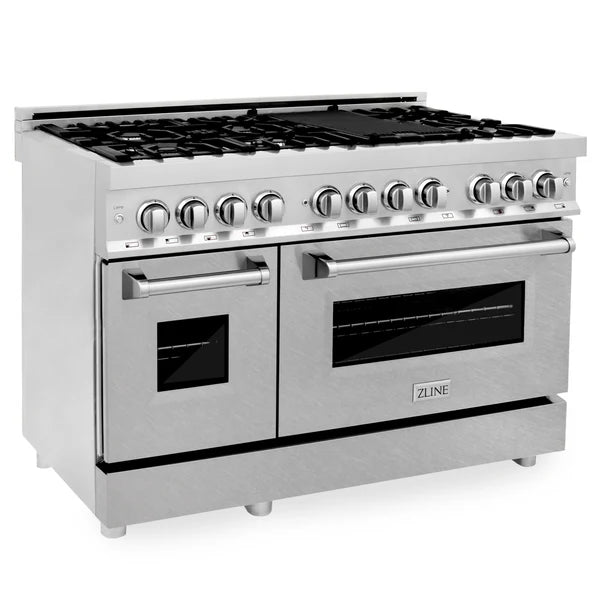 ZLINE 48" Dual Fuel Range in DuraSnow Stainless Steel (RA-SN-48)