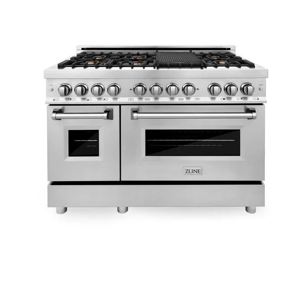 ZLINE 48" Dual Fuel Range in DuraSnow Stainless Steel