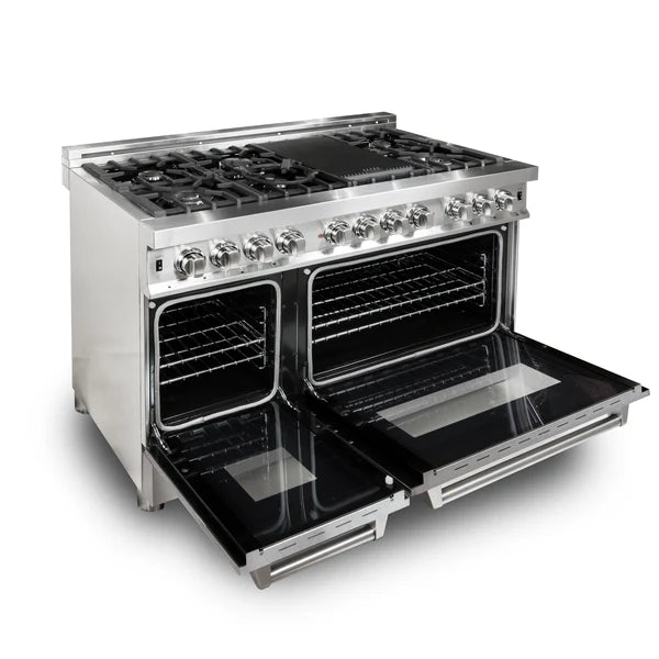 ZLINE 48" Dual Fuel Range in DuraSnow Stainless Steel (RA-SN-48)