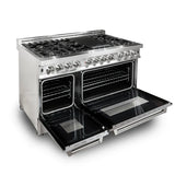 ZLINE 48" Dual Fuel Range in DuraSnow Stainless Steel (RA-SN-48)