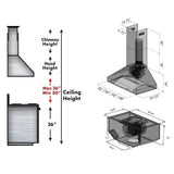 ZLINE 48" Ducted Wall Mount Range Hood with Dual Remote Blower in Stainless Steel