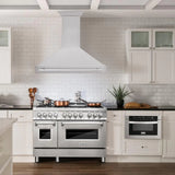 ZLINE 48" Stainless Steel Range Hood with Stainless Steel Handle