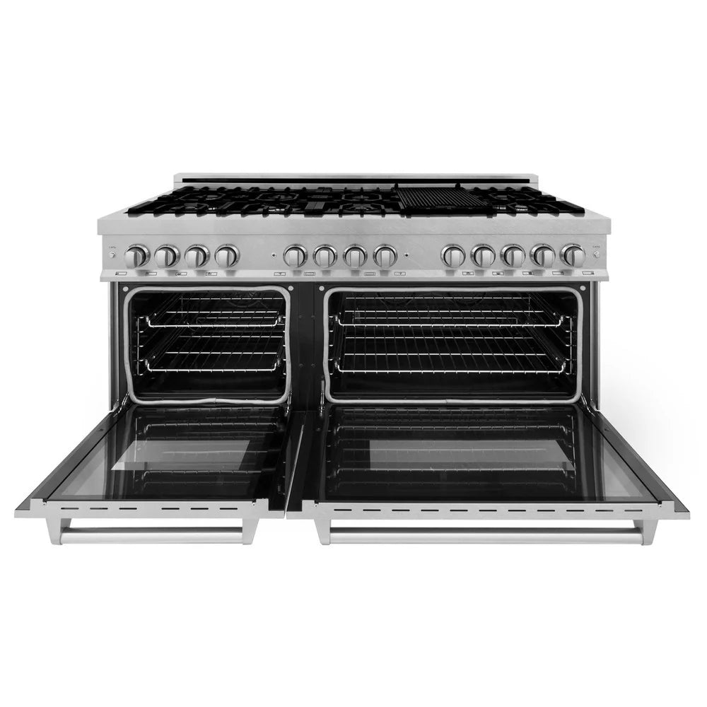 ZLINE 60" 7.4 cu. ft. Dual Fuel Range with Gas Stove and Electric Oven in DuraSnow Stainless Steel