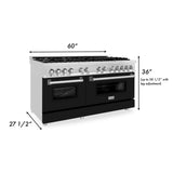 ZLINE 60" 7.4 cu. ft. Dual Fuel Range with Gas Stove and Electric Oven in Stainless Steel