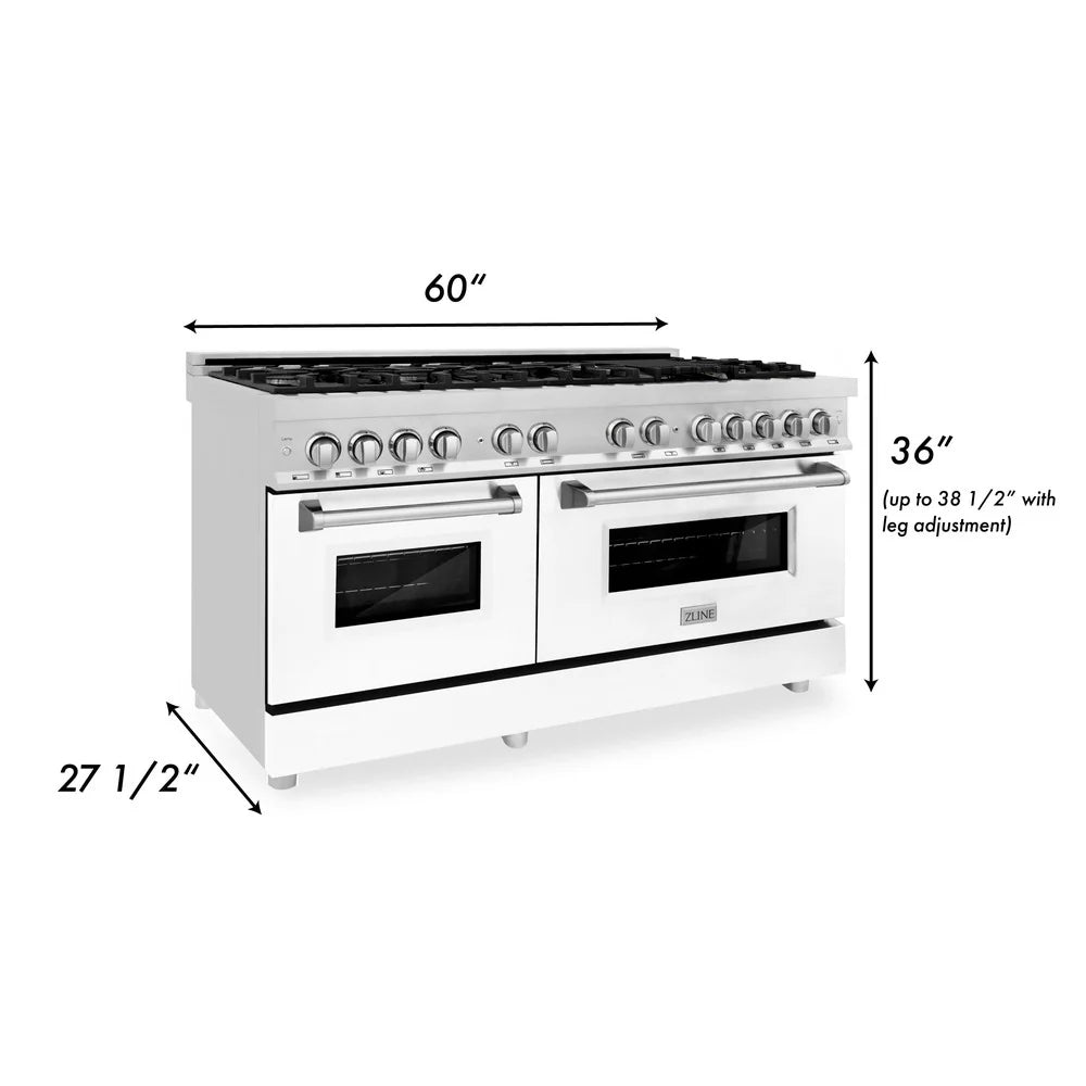 ZLINE 60" 7.4 cu. ft. Dual Fuel Range with Gas Stove and Electric Oven in Stainless Steel