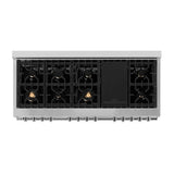 ZLINE 60" 7.4 cu. ft. Dual Fuel Range with Gas Stove and Electric Oven in Stainless Steel with Brass Burners