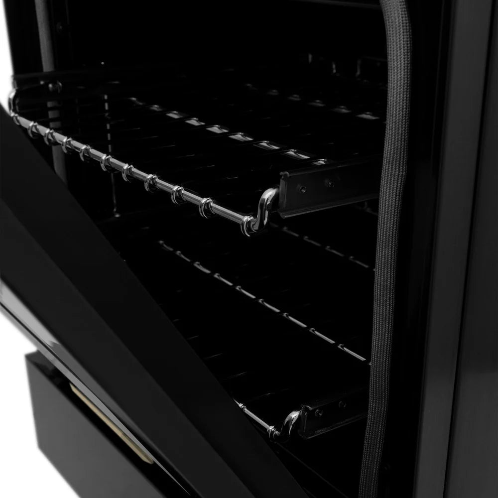 ZLINE Autograph Edition 24" 2.8 cu. ft. Dual Fuel Range with Gas Stove and Electric Oven in Black Stainless Steel