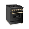 ZLINE Autograph Edition 24" 2.8 cu. ft. Dual Fuel Range with Gas Stove and Electric Oven in Black Stainless Steel