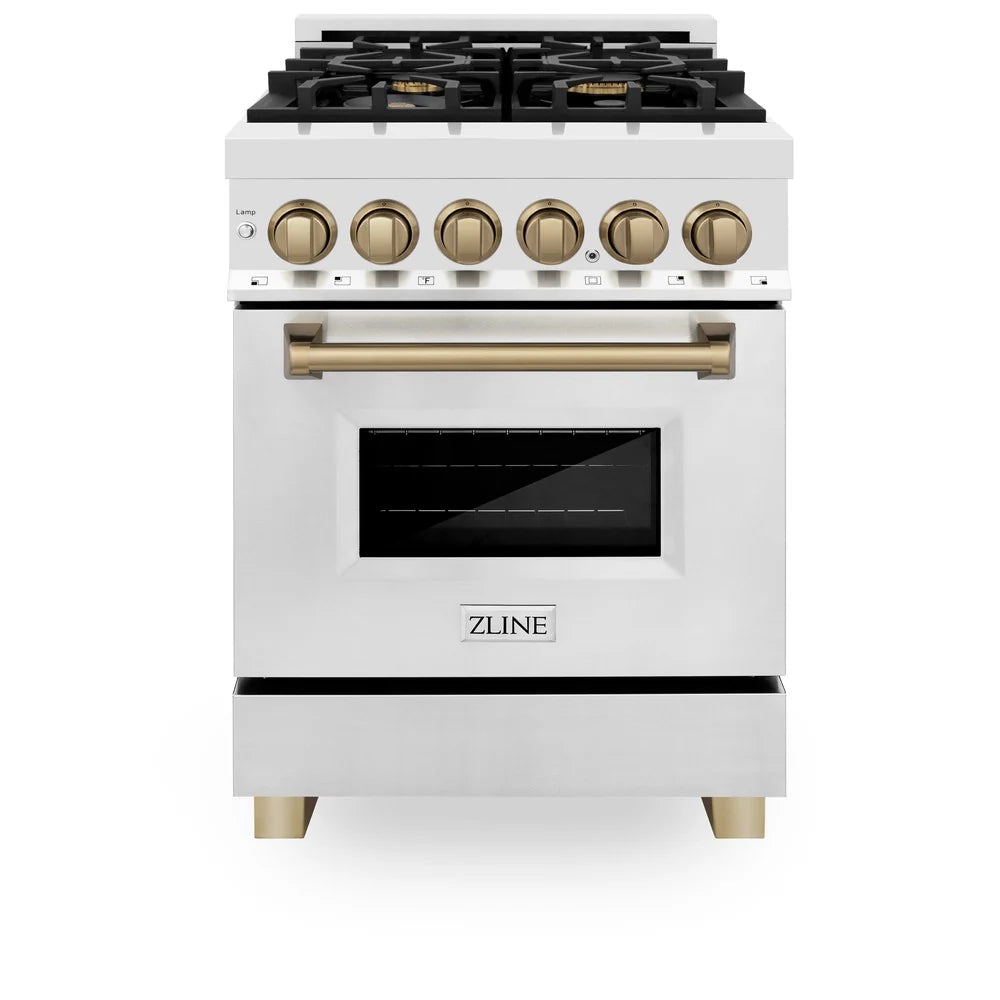 ZLINE Autograph Edition 24" 2.8 cu. ft. Dual Fuel Range with Gas Stove and Electric Oven in Stainless Steel