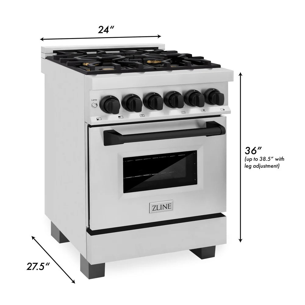 ZLINE Autograph Edition 24" 2.8 cu. ft. Dual Fuel Range with Gas Stove and Electric Oven in Stainless Steel