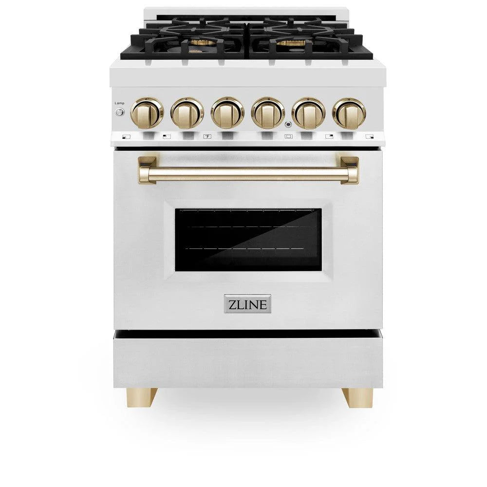 ZLINE Autograph Edition 24" 2.8 cu. ft. Dual Fuel Range with Gas Stove and Electric Oven in Stainless Steel