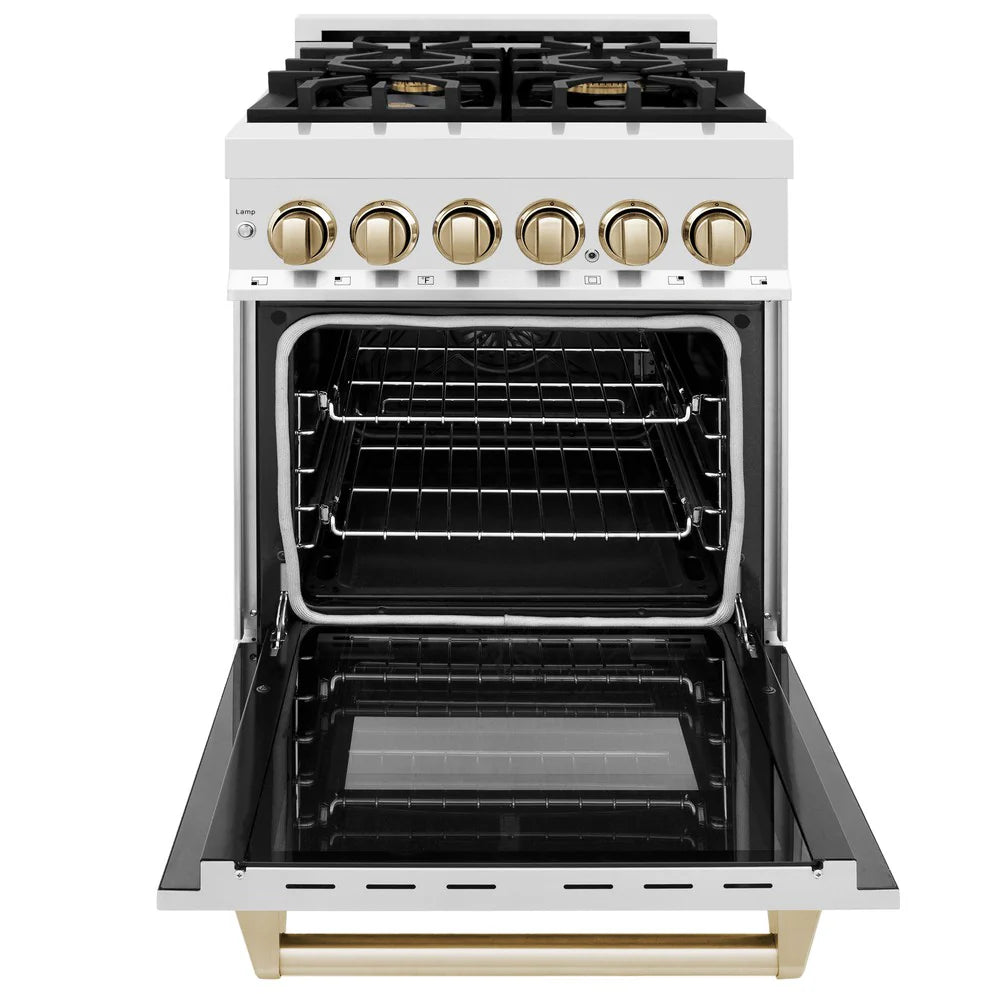 ZLINE Autograph Edition 24" 2.8 cu. ft. Dual Fuel Range with Gas Stove and Electric Oven in Stainless Steel