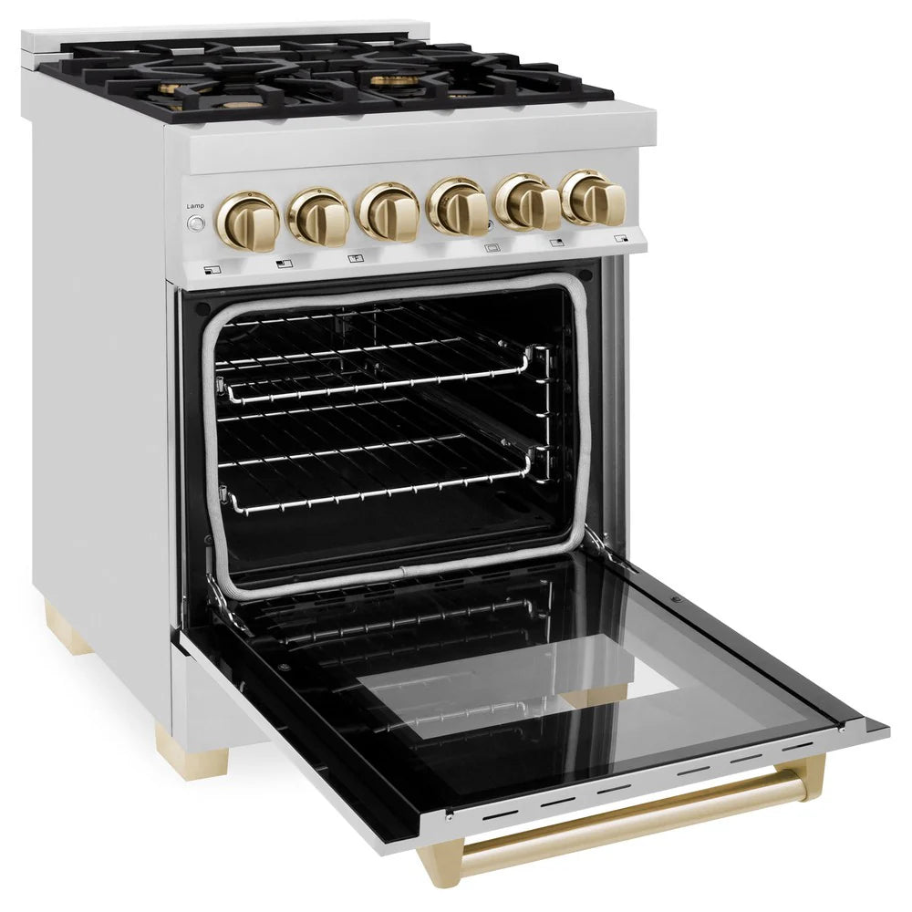 ZLINE Autograph Edition 24" 2.8 cu. ft. Dual Fuel Range with Gas Stove and Electric Oven in Stainless Steel