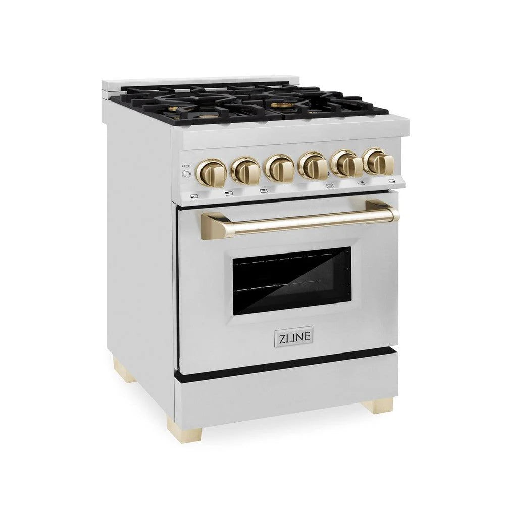 ZLINE Autograph Edition 24" 2.8 cu. ft. Dual Fuel Range with Gas Stove and Electric Oven in Stainless Steel