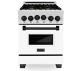 ZLINE Autograph Edition 24" 2.8 cu. ft. Range with Gas Stove and Gas Oven in DuraSnow Stainless Steel with White Matte Door