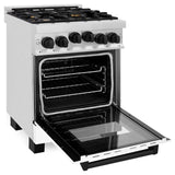 ZLINE Autograph Edition 24" 2.8 cu. ft. Range with Gas Stove and Gas Oven in Stainless Steel with White Matte Door