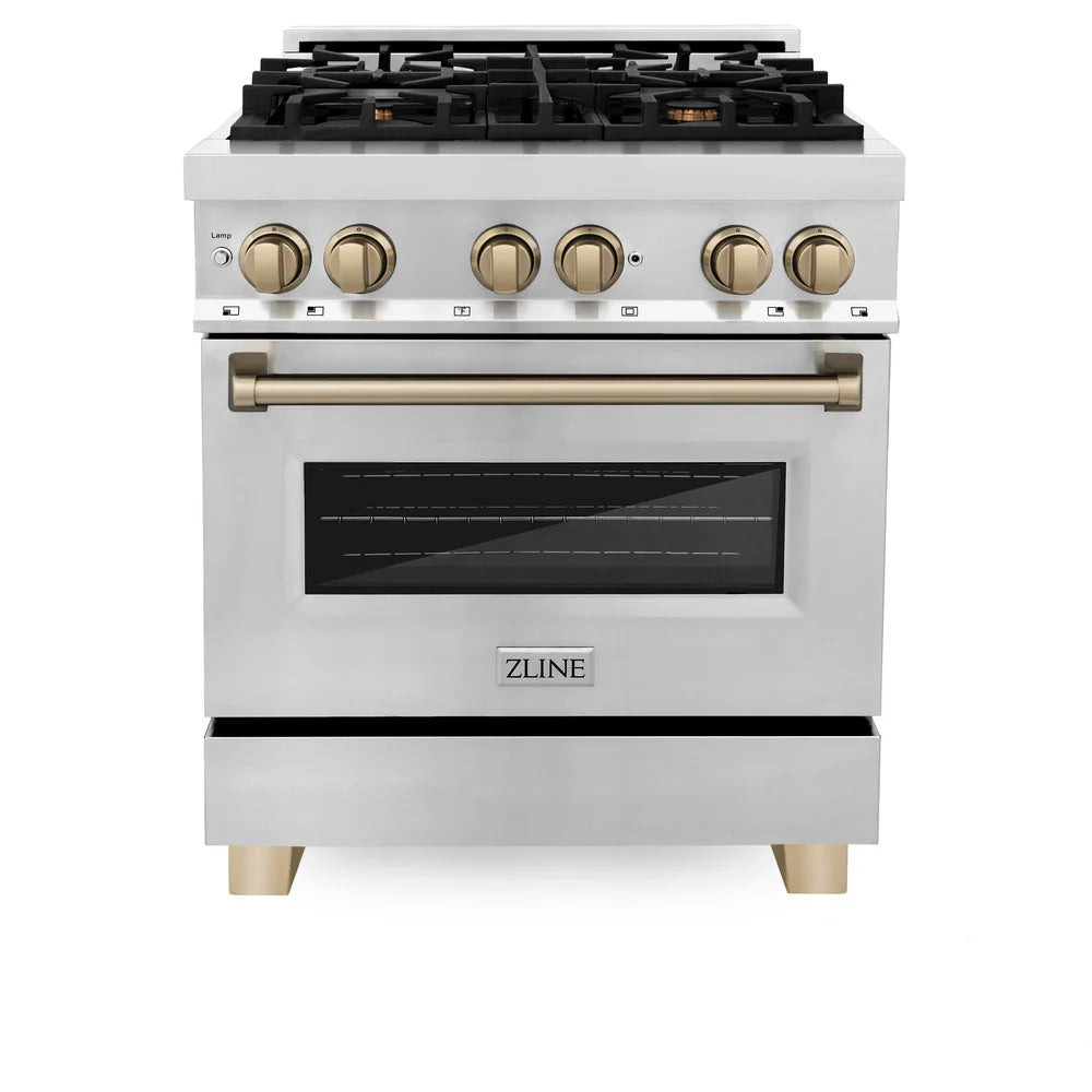 ZLINE Autograph Edition 30" 4.0 cu. ft. Dual Fuel Range with Gas Stove and Electric Oven in Stainless Steel