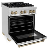 ZLINE Autograph Edition 30" 4.0 cu. ft. Dual Fuel Range with Gas Stove and Electric Oven in Stainless Steel