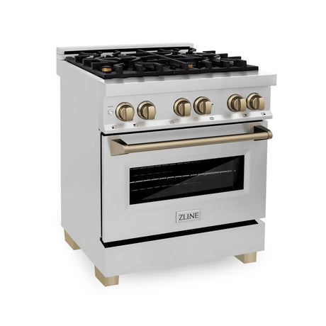 ZLINE Autograph Edition 30" 4.0 cu. ft. Dual Fuel Range with Gas Stove and Electric Oven in Stainless Steel
