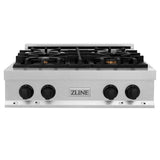 ZLINE Autograph Edition 30" Porcelain Rangetop with 4 Gas Burners in DuraSnow Stainless Steel