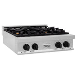 ZLINE Autograph Edition 30" Porcelain Rangetop with 4 Gas Burners in DuraSnow Stainless Steel