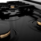 ZLINE Autograph Edition 30" Porcelain Rangetop with 4 Gas Burners in DuraSnow Stainless Steel