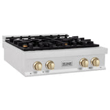 ZLINE Autograph Edition 30" Porcelain Rangetop with 4 Gas Burners in DuraSnow Stainless Steel