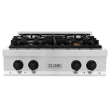 ZLINE Autograph Edition 30" Porcelain Rangetop with 4 Gas Burners in Stainless Steel