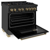 ZLINE Autograph Edition 36" 4.6 cu. ft. Dual Fuel Range with Gas Stove and Electric Oven in Black Stainless Steel