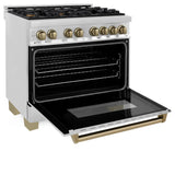 ZLINE Autograph Edition 36" 4.6 cu. ft. Dual Fuel Range with Gas Stove and Electric Oven in Stainless Steel