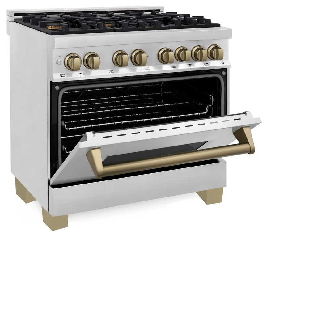 ZLINE Autograph Edition 36" 4.6 cu. ft. Dual Fuel Range with Gas Stove and Electric Oven in Stainless Steel