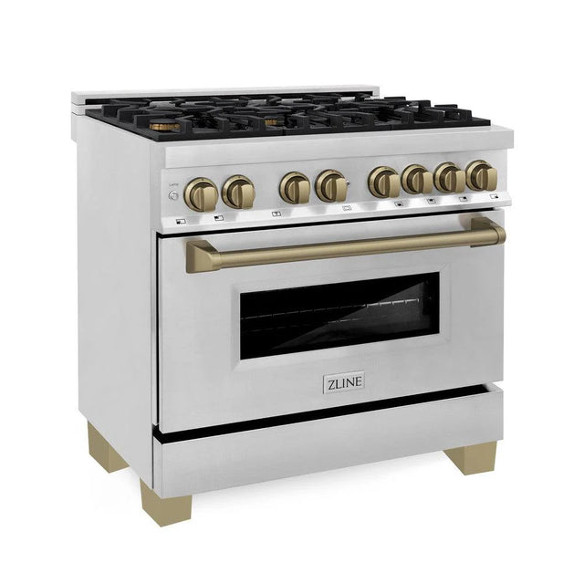 ZLINE Autograph Edition 36" 4.6 cu. ft. Dual Fuel Range with Gas Stove and Electric Oven in Stainless Steel