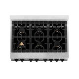 ZLINE Autograph Edition 36" 4.6 cu. ft. Dual Fuel Range with Gas Stove and Electric Oven in Stainless Steel