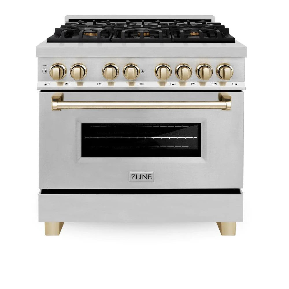 ZLINE Autograph Edition 36" 4.6 cu. ft. Dual Fuel Range with Gas Stove and Electric Oven in Stainless Steel