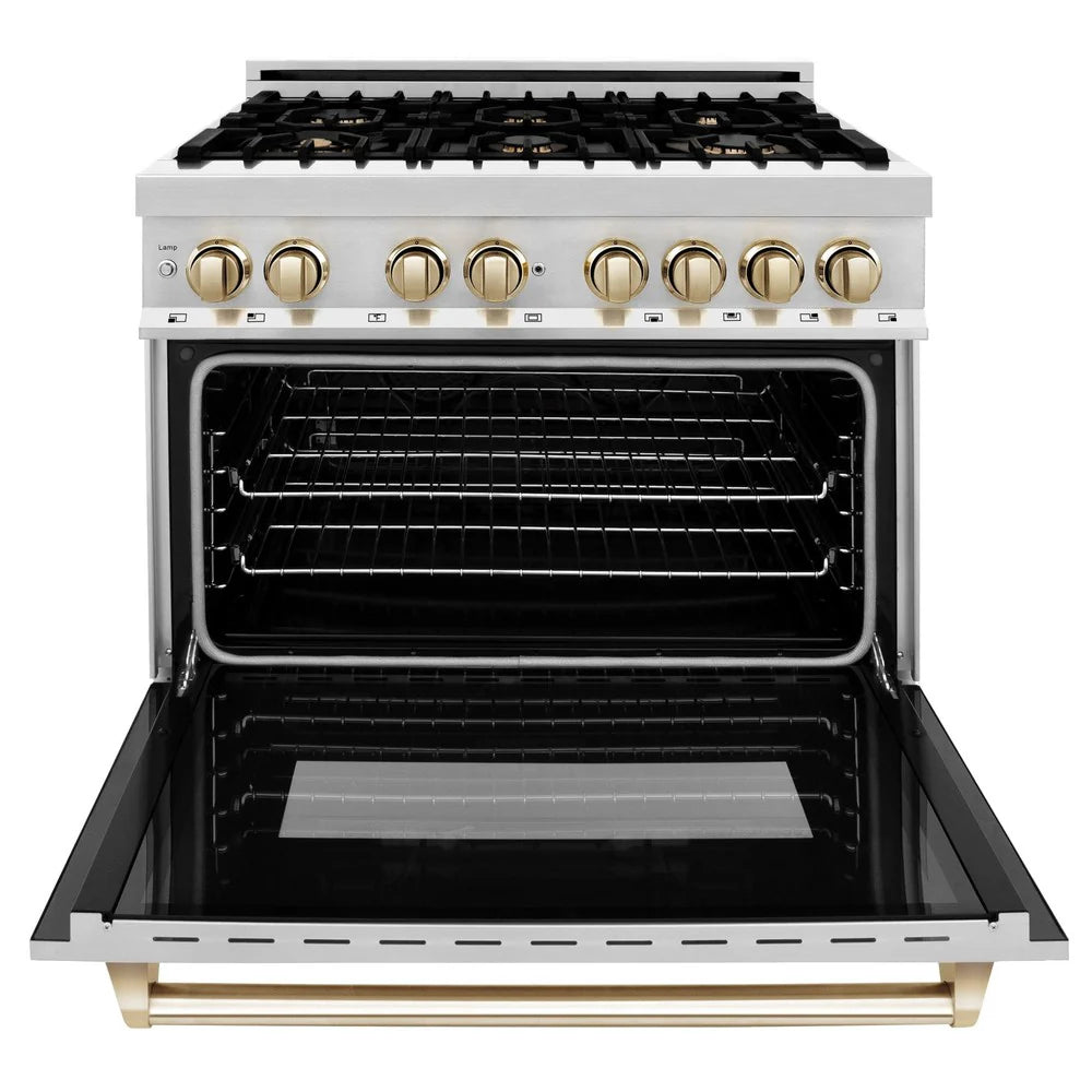 ZLINE Autograph Edition 36" 4.6 cu. ft. Dual Fuel Range with Gas Stove and Electric Oven in Stainless Steel