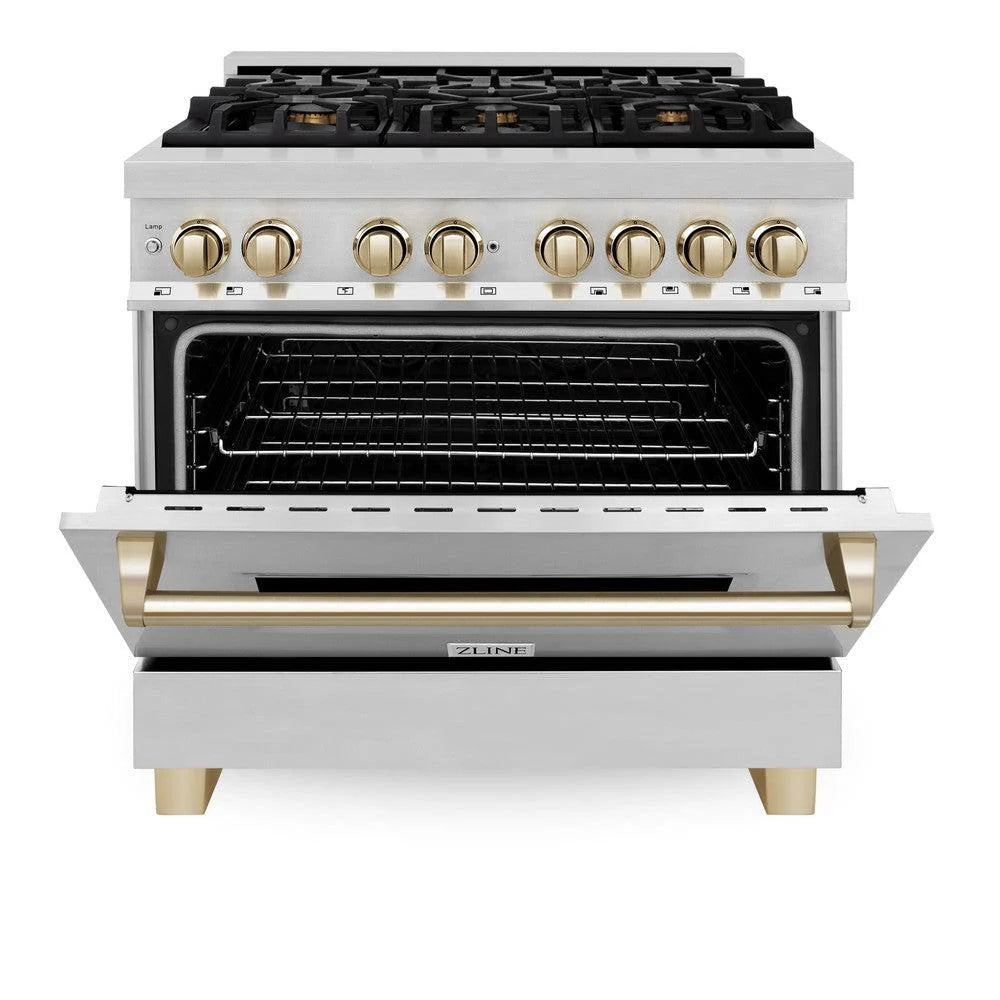 ZLINE Autograph Edition 36" 4.6 cu. ft. Dual Fuel Range with Gas Stove and Electric Oven in Stainless Steel