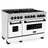 ZLINE Autograph Edition 48" 6.0 cu. ft. Dual Fuel Range with Gas Stove and Electric Oven in DuraSnow Stainless Steel with White Matte Door