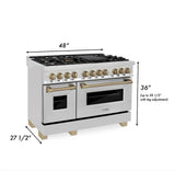 ZLINE Autograph Edition 48" 6.0 cu. ft. Dual Fuel Range with Gas Stove and Electric Oven in Stainless Steel