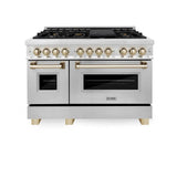 ZLINE Autograph Edition 48" 6.0 cu. ft. Dual Fuel Range with Gas Stove and Electric Oven in Stainless Steel