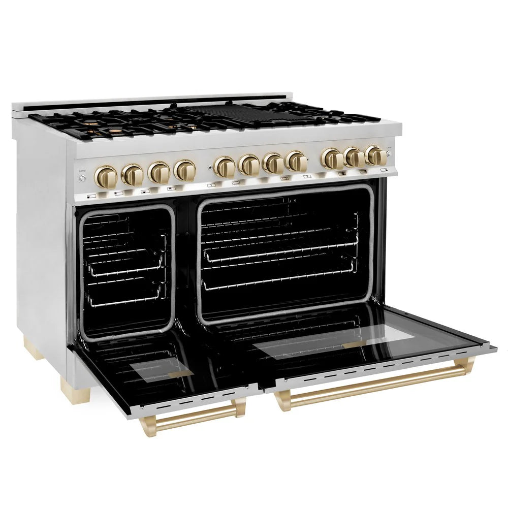 ZLINE Autograph Edition 48" 6.0 cu. ft. Dual Fuel Range with Gas Stove and Electric Oven in Stainless Steel