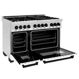 ZLINE Autograph Edition 48" 6.0 cu. ft. Dual Fuel Range with Gas Stove and Electric Oven in Stainless Steel with White Matte Door