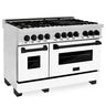 ZLINE Autograph Edition 48" 6.0 cu. ft. Dual Fuel Range with Gas Stove and Electric Oven in Stainless Steel with White Matte Door